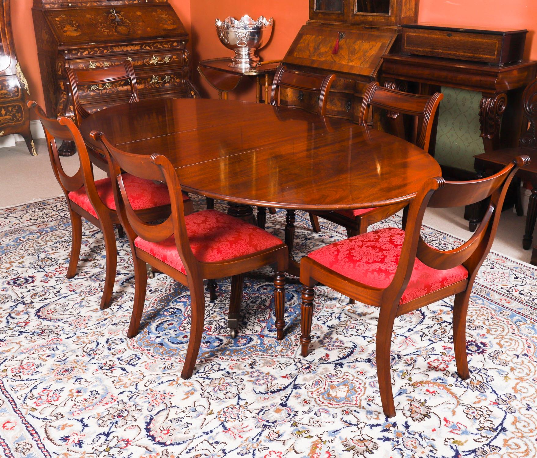 Vintage William Tillman Oval Regency Revival Dining Table & 6 Chairs 20thCentury en vente 14