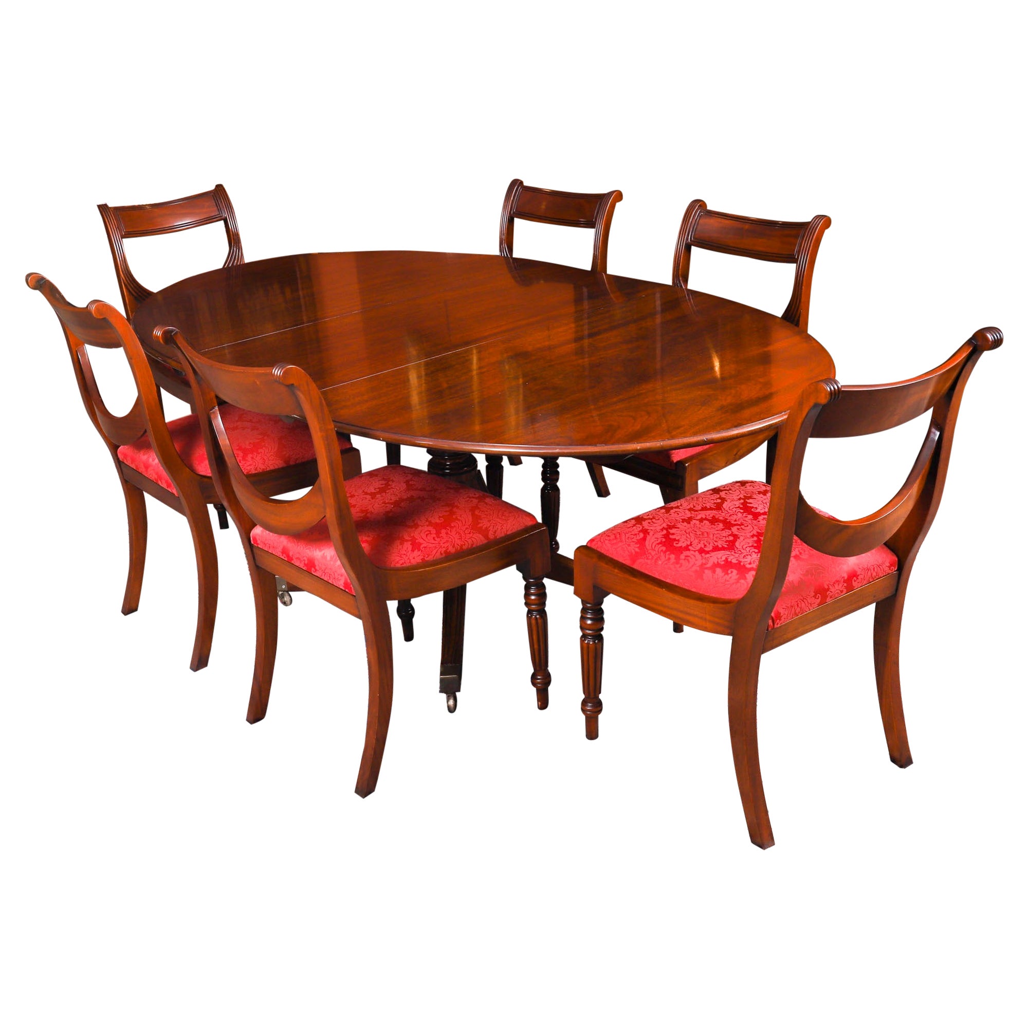 Vintage William Tillman Oval Regency Revival Dining Table 
6 Chairs 20thCentury