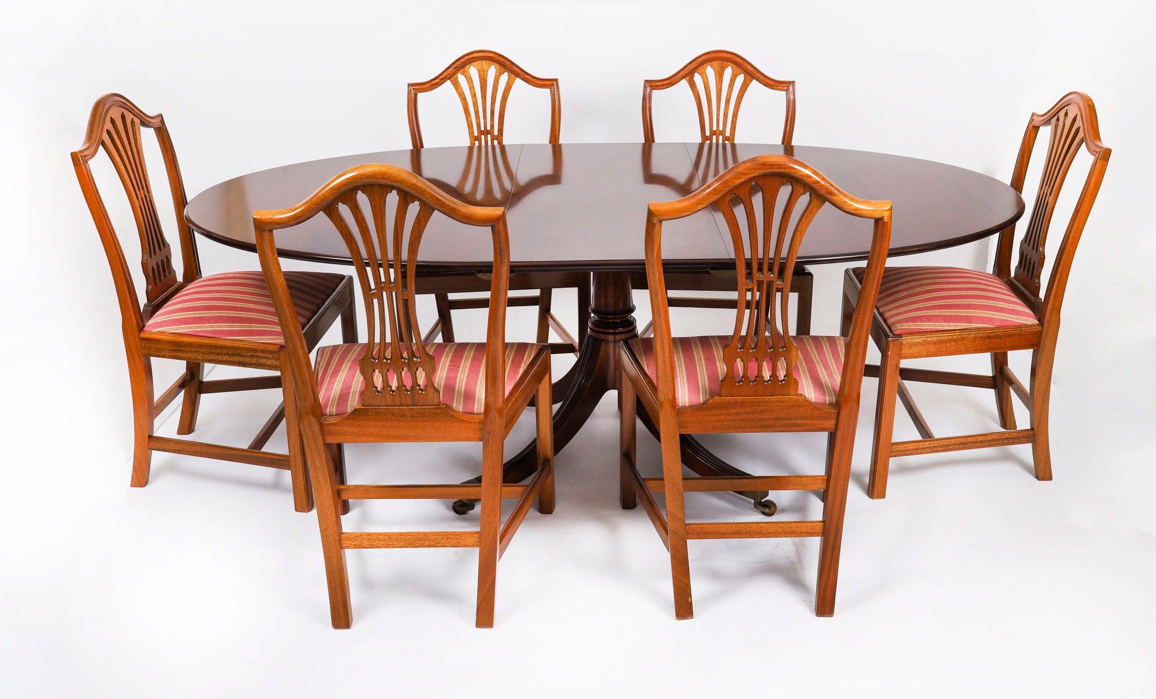Vintage William Tillman Oval Regency Revival Dining Table 
6 chairs 20thCentury