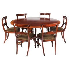 Table de salle à manger Regency vintage et 6 chaises néo-Régence de William Tillman
