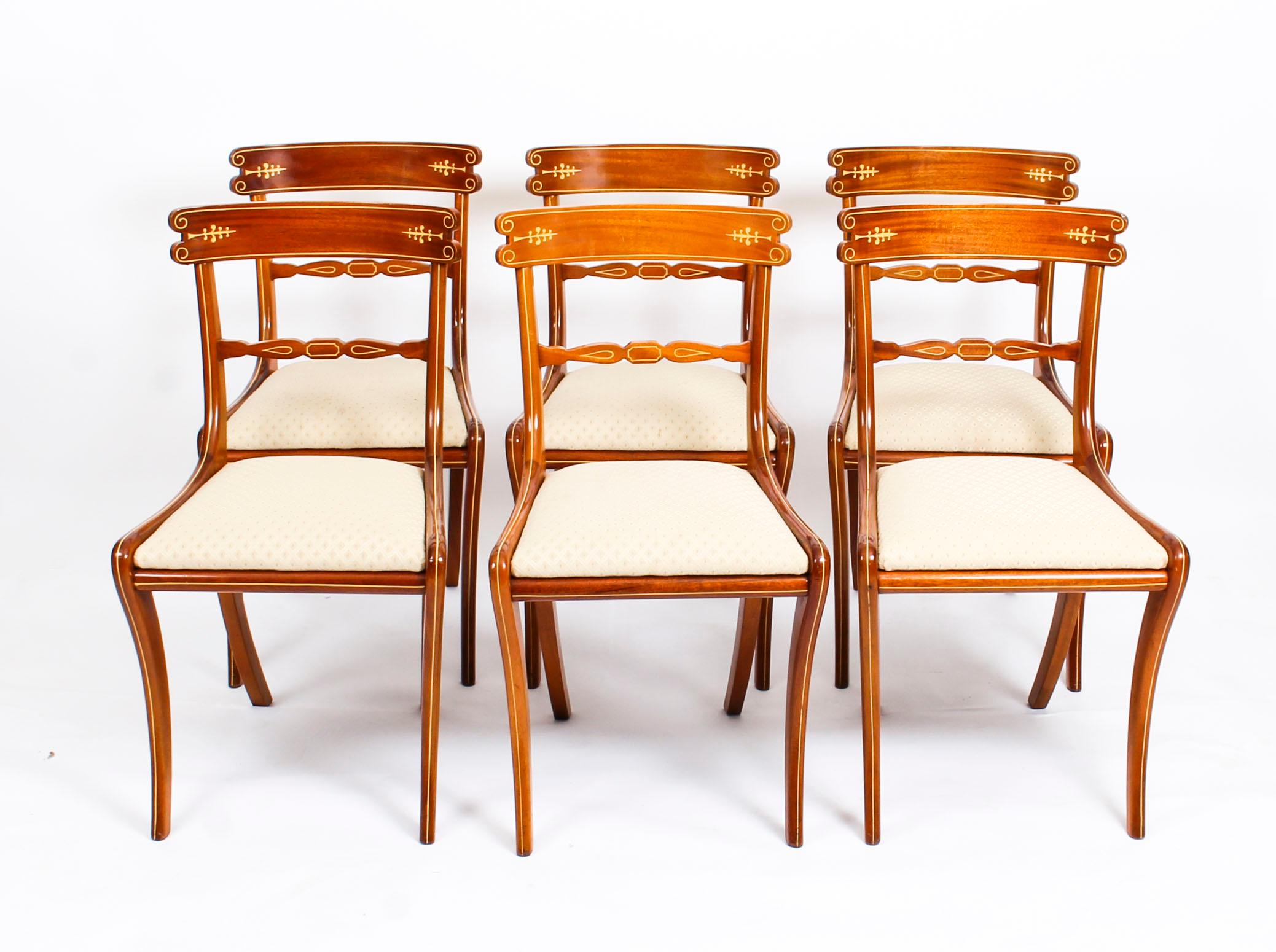 William Tillman Regency Dining Table and 6 Regency Style Chairs, 20th Century 6