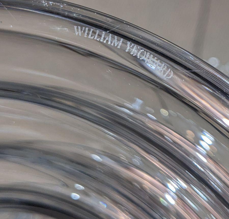 Vintage William Yeoward Jenkins Florero trofeo con pie de cristal tallado grande 18