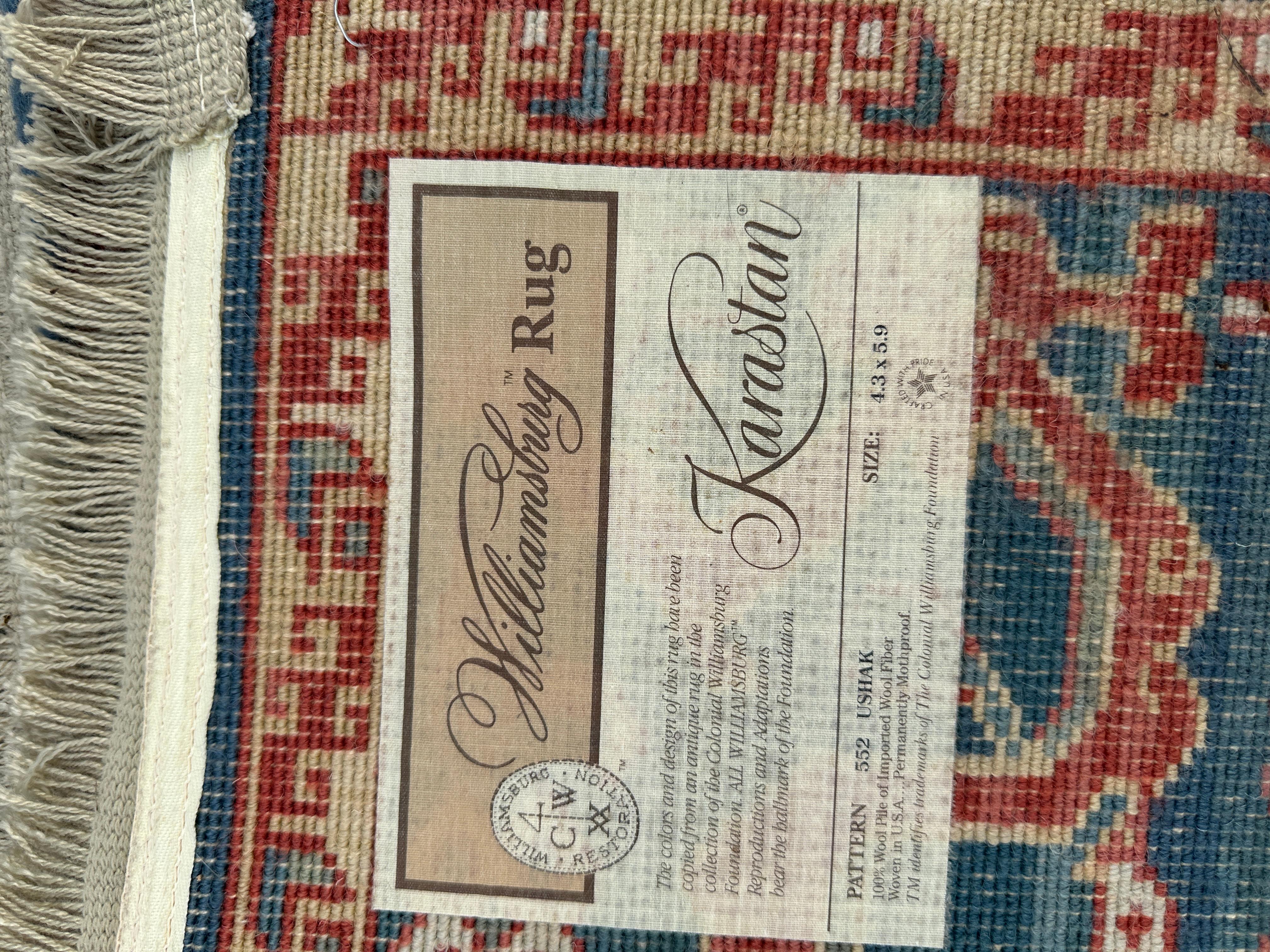Américain Tapis Karastan Vintage Williamsburg avec design turc Ushak - RR5239 en vente
