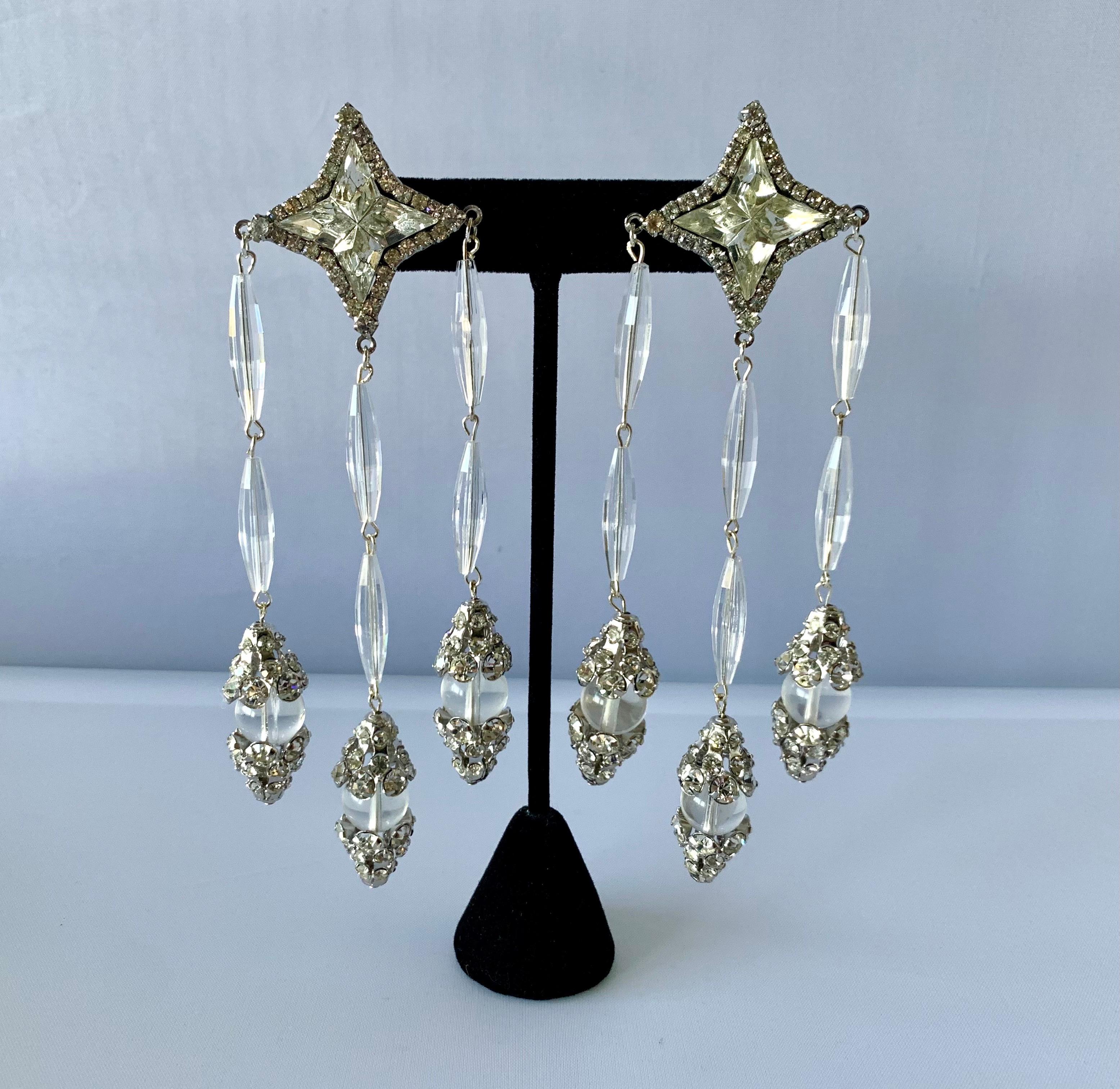 diamante chandelier earrings