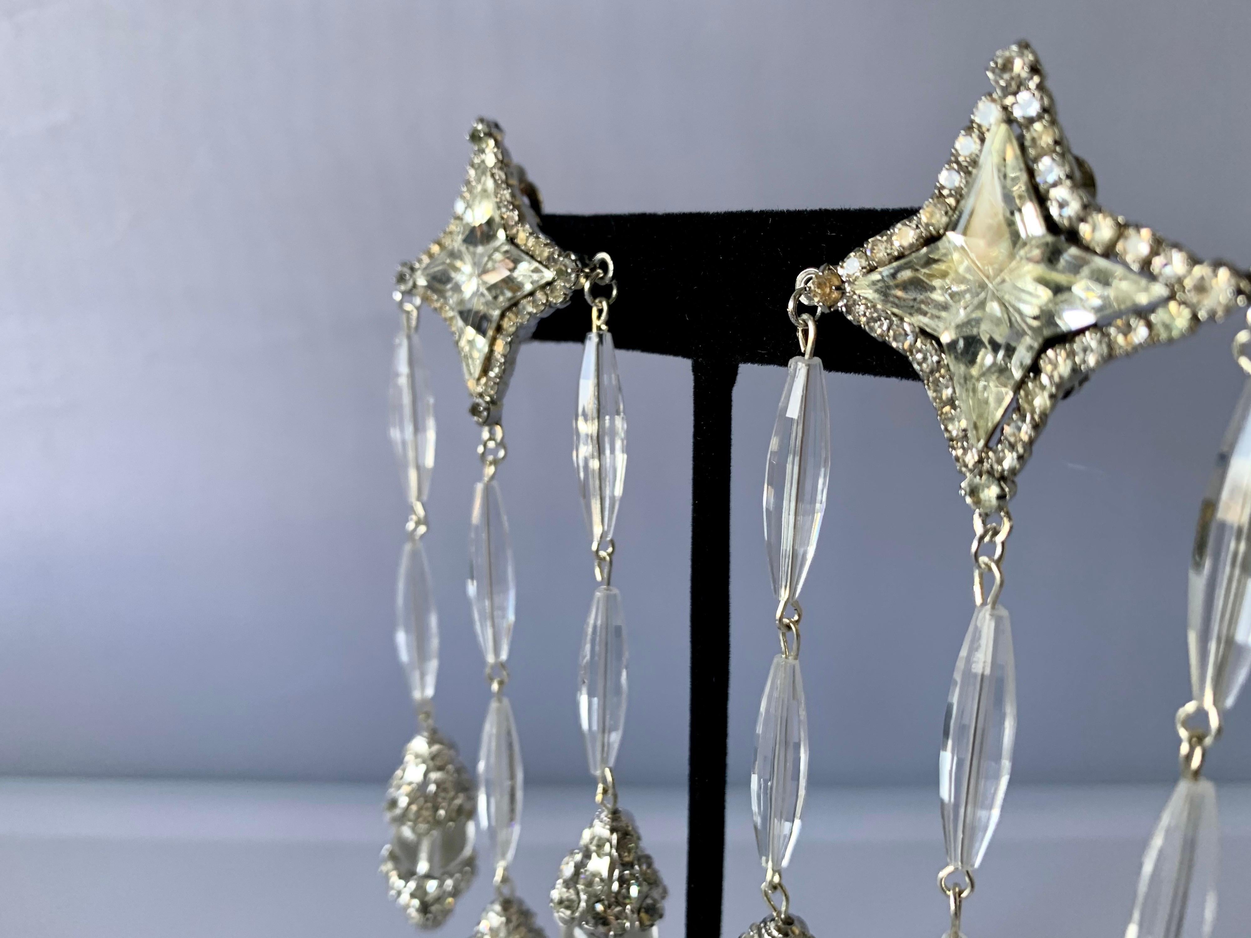 star chandelier earrings