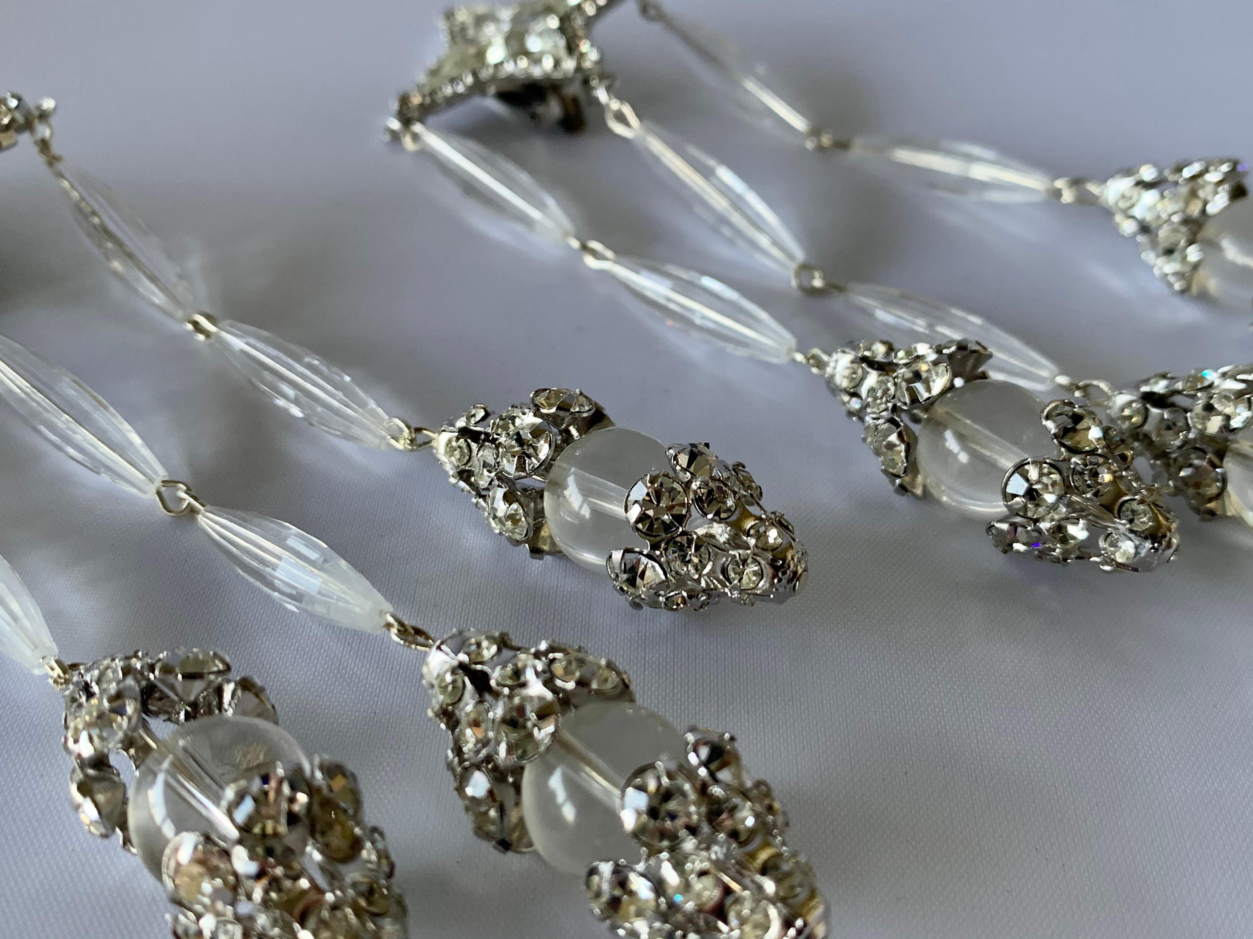 Artisan Vintage Willian de Lillo Star Diamante Chandelier Statement Earrings