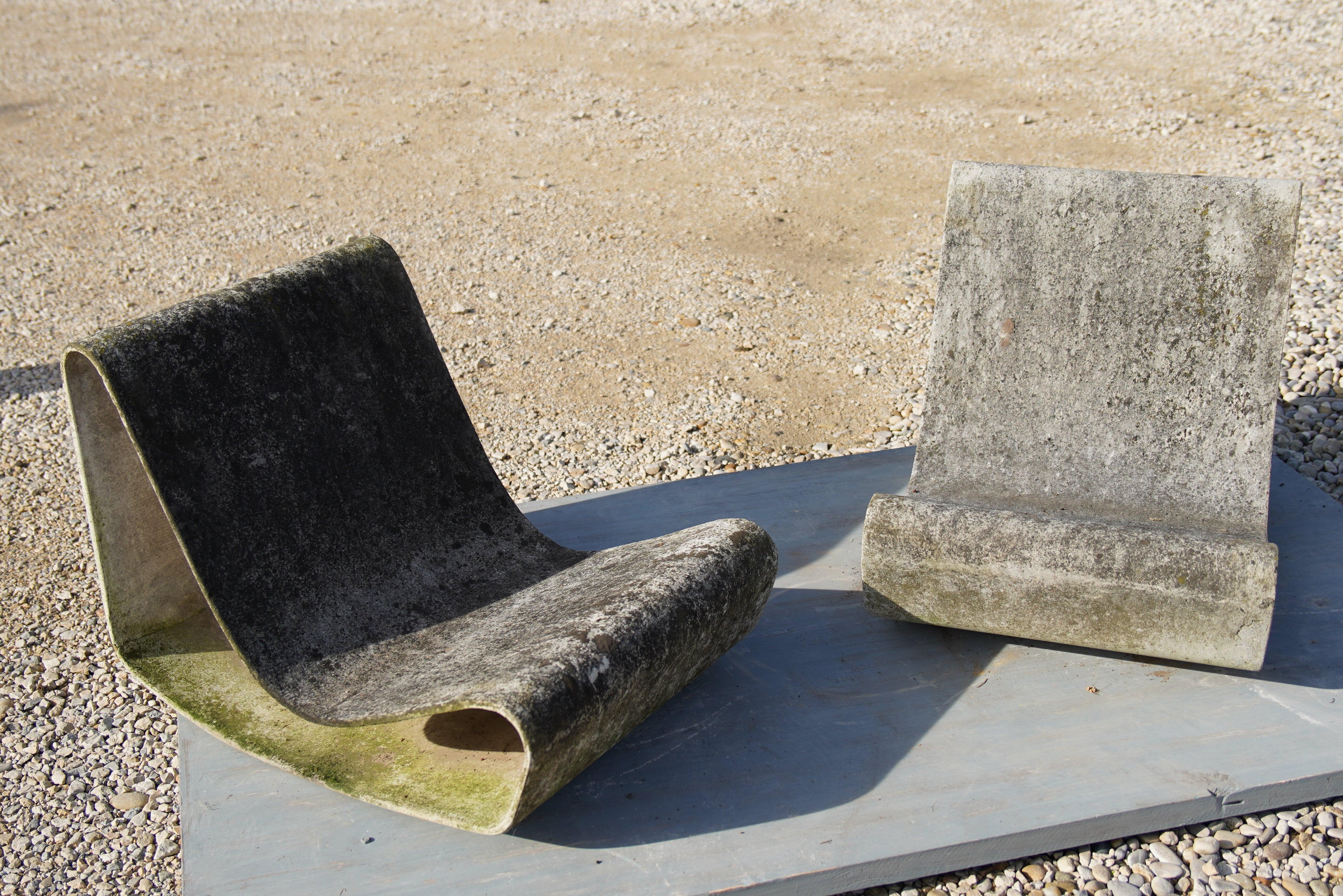 Vintage Pair of Willy Guhl Concrete Loop Chairs, 1960s, Switzerland  1