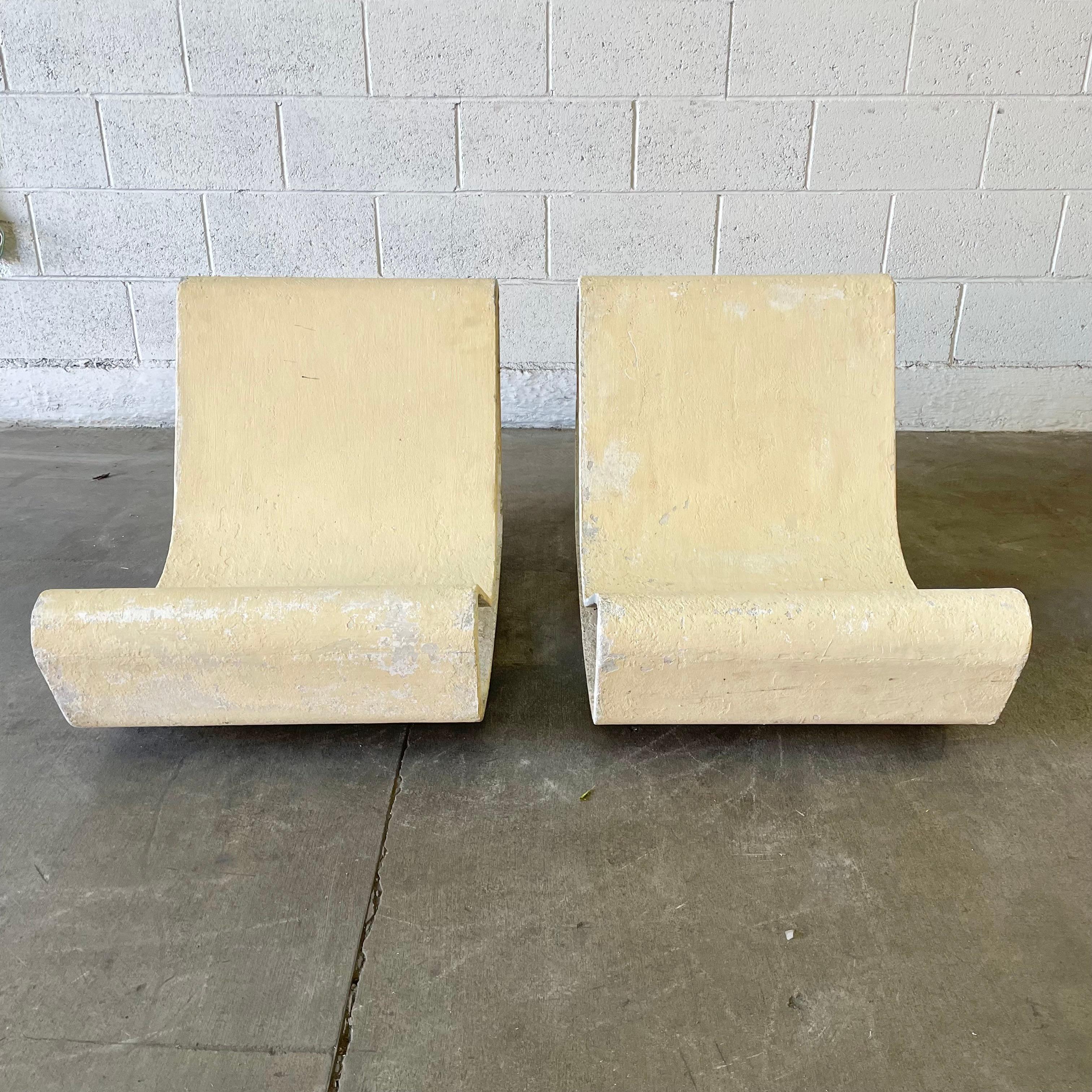 Swiss Vintage Willy Guhl Concrete Loop Chairs For Sale