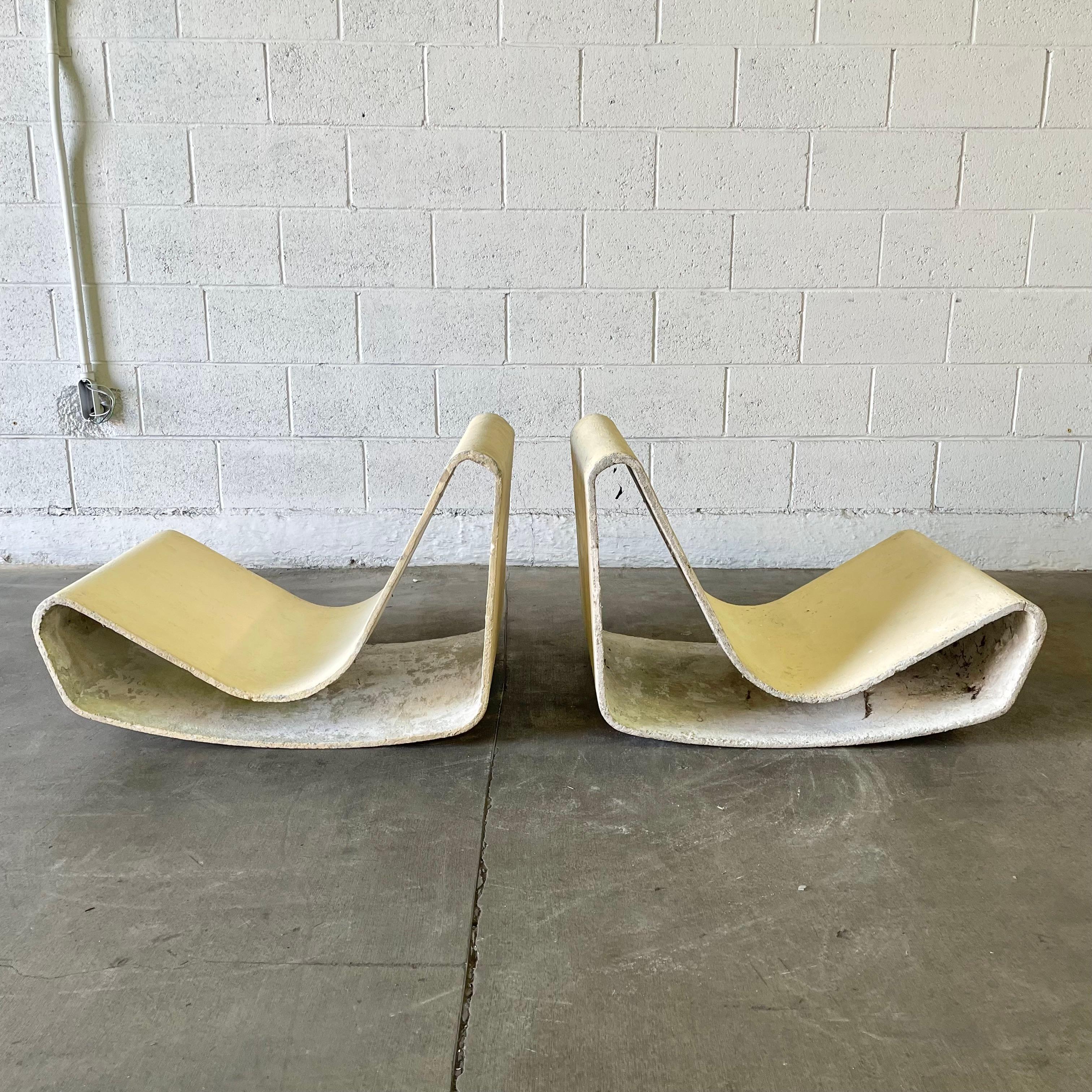 Vintage Willy Guhl Concrete Loop Chairs In Good Condition For Sale In Los Angeles, CA