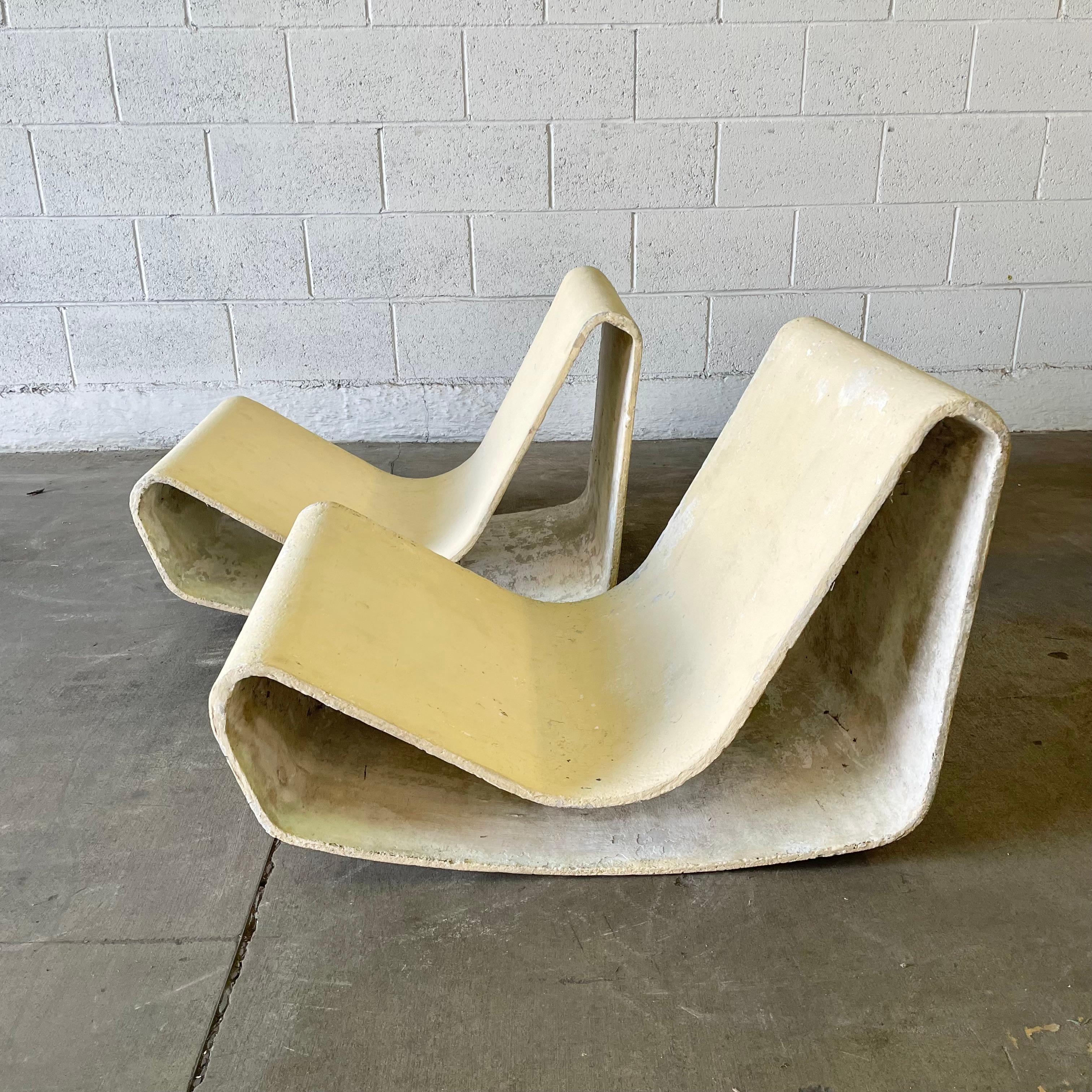 Cement Vintage Willy Guhl Concrete Loop Chairs For Sale