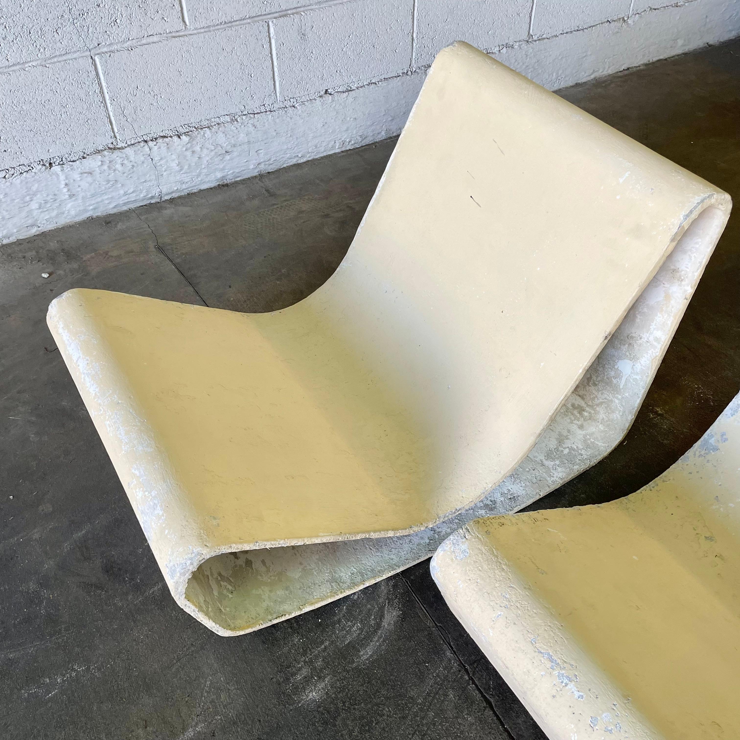 Vintage Willy Guhl Concrete Loop Chairs 1