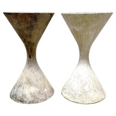 Vintage Willy Guhl for Eternit Medium Diabolo Planters, a Pair