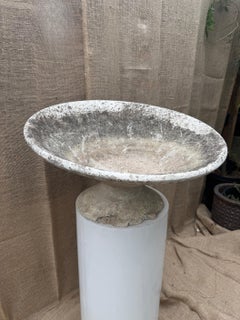Vintage Willy Guhl Large Tilt Concrete Planter - Mid-Century Modern Sculpture