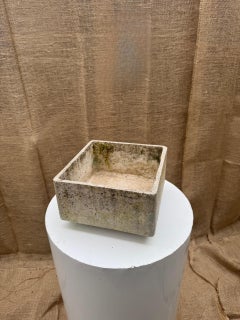 Vintage Willy Guhl Square Planter with Natural Weathered Patina