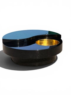 Vintage Willy Rizzo 'Yin-Yang' Rotating Coffee Table (Circa 1970s)