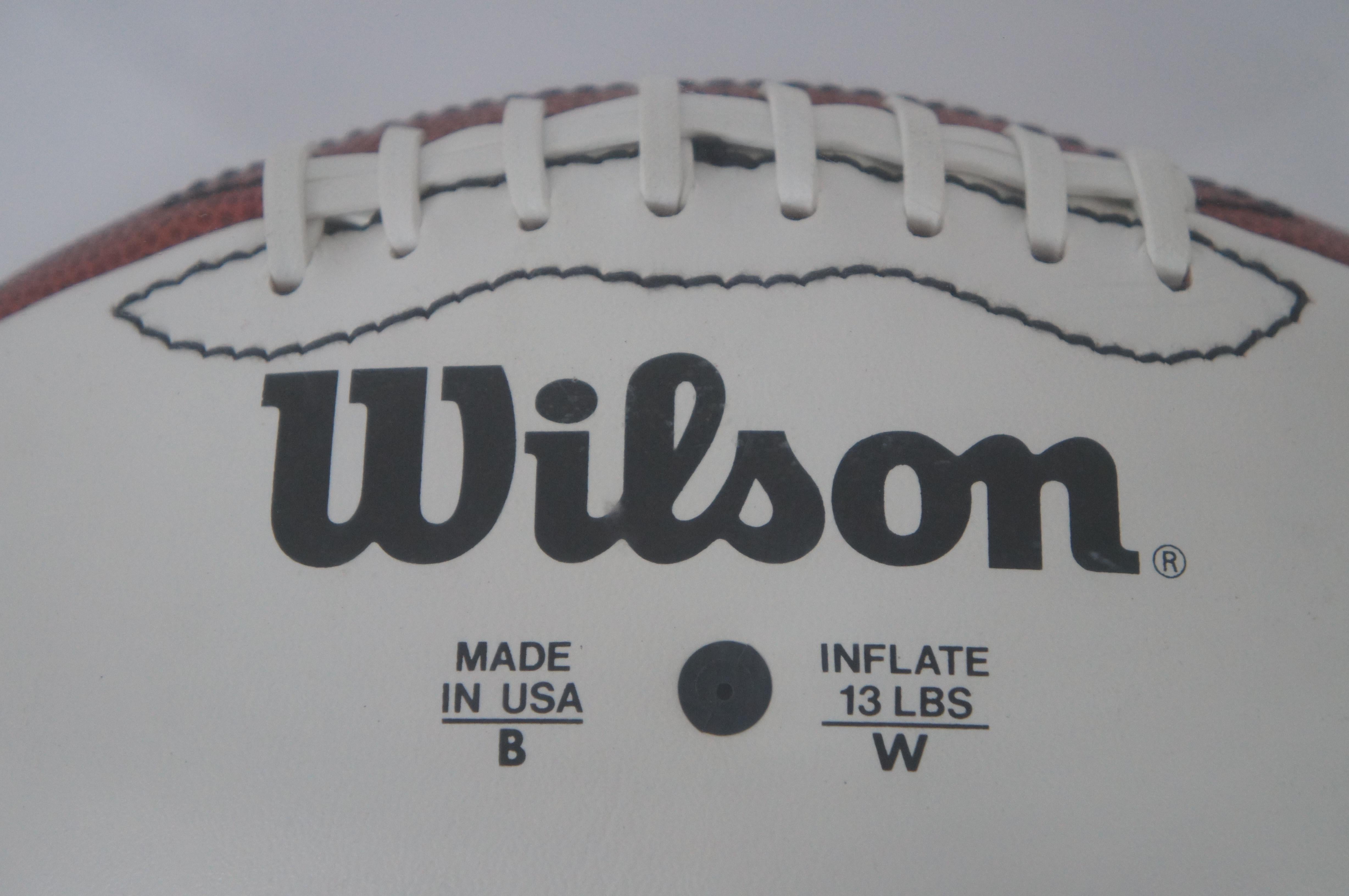 Boîtier de présentation de trophée officiel de football NFL en cuir et acrylique vintage de 12 pouces de Wilson 1