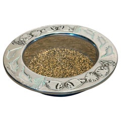 Vintage Wilton Armetale "Wyland" Signed Wine Bottle Coaster, Circa 1970s