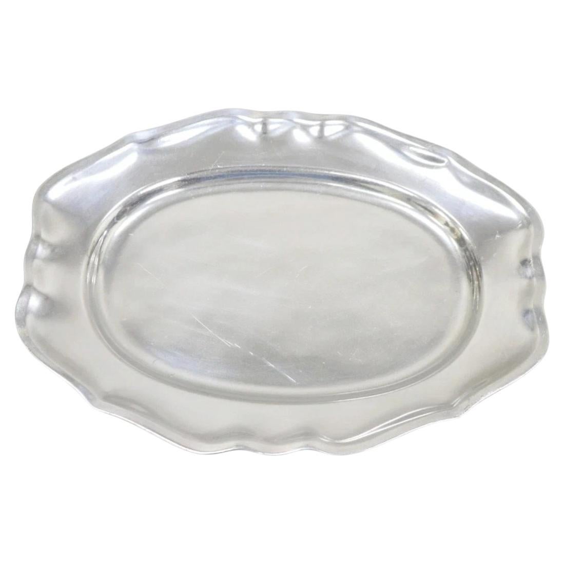 Vintage Wilton Mount Joy, PA Silver Plated Cast Aluminum 14" Dish Platter Tray For Sale