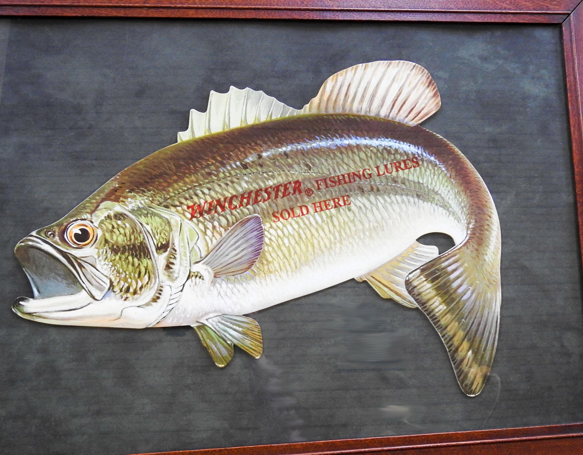 Rustic Vintage Winchester Fishing Lures Sold Here Die Cut Sign