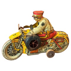 Vintage Wind-Up Motorcycle Tin Toy by Marx Toy Company