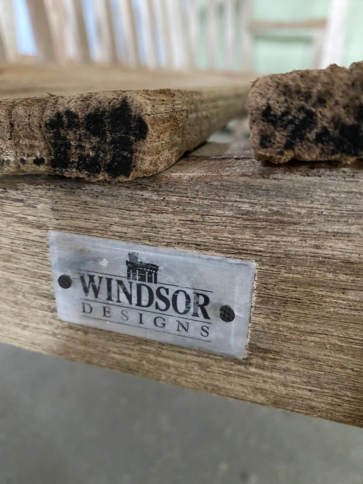 British Colonial Vintage Windsor Designs Teak Bench 'One of Pair'
