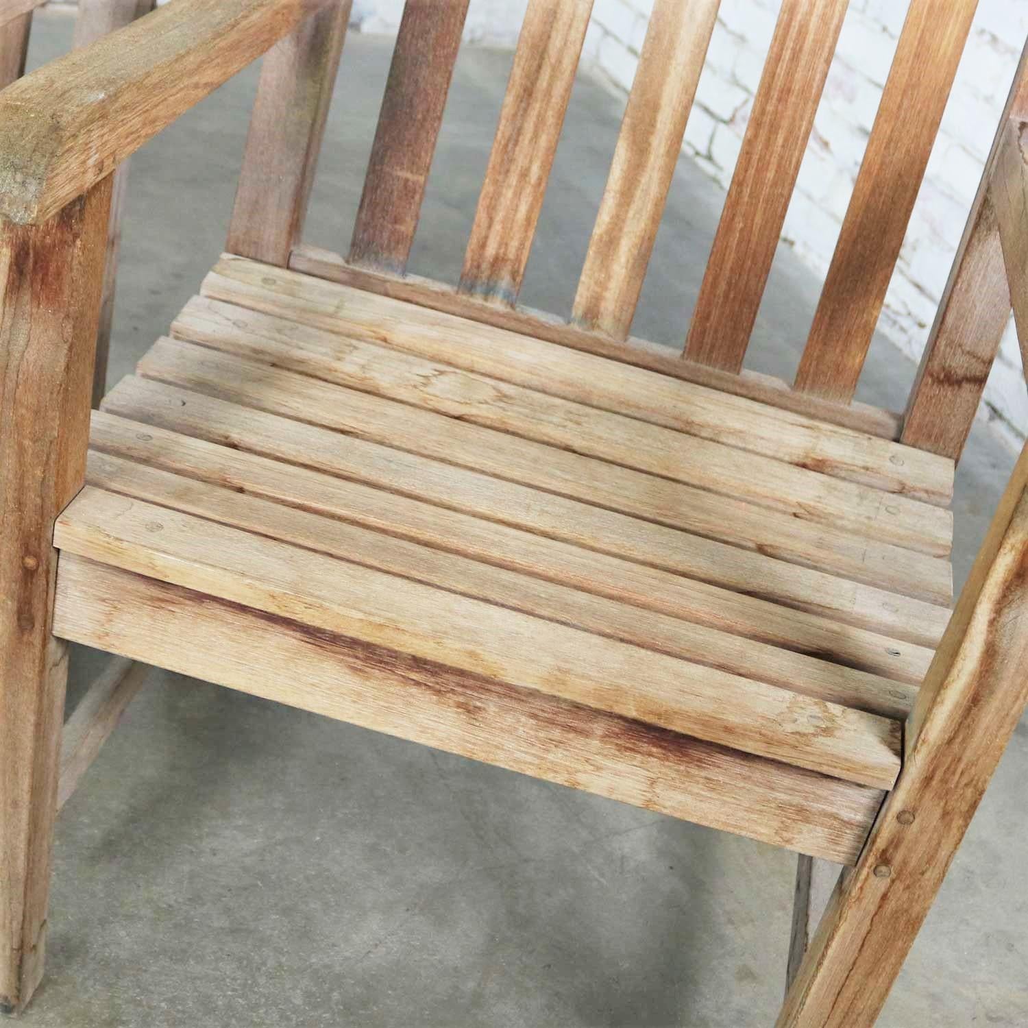 Vintage Windsor Natural Teak Outdoor Armchair with Age Patina 9