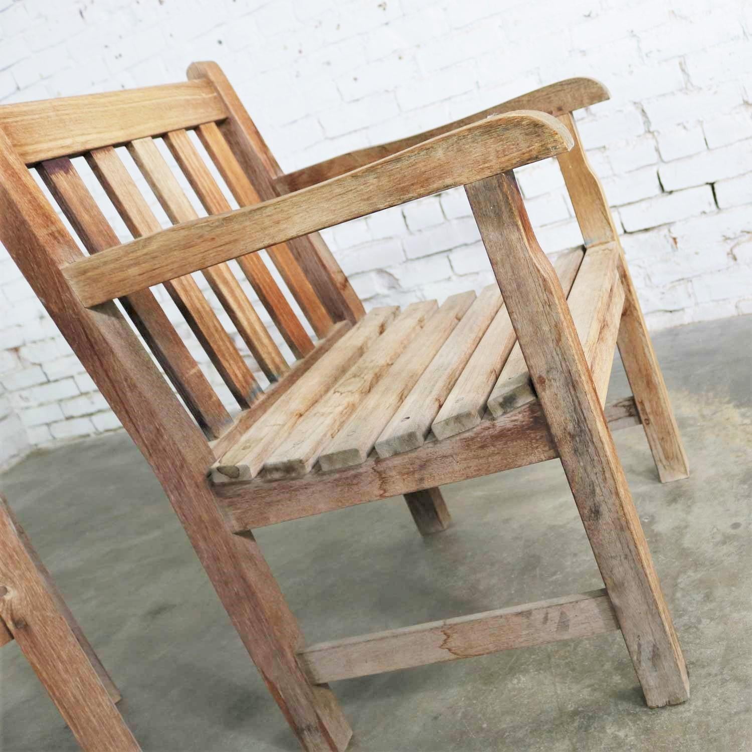 Vintage Windsor Natural Teak Outdoor Armchair with Age Patina 12