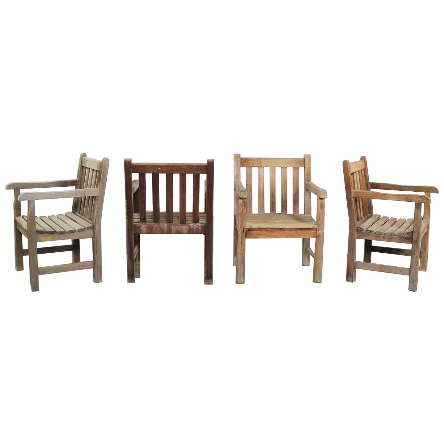 Vintage Windsor Natural Teak Outdoor Armchair with Age Patina