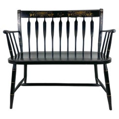 Banc de banquette vintage de style Windsor de Nichols and Stone