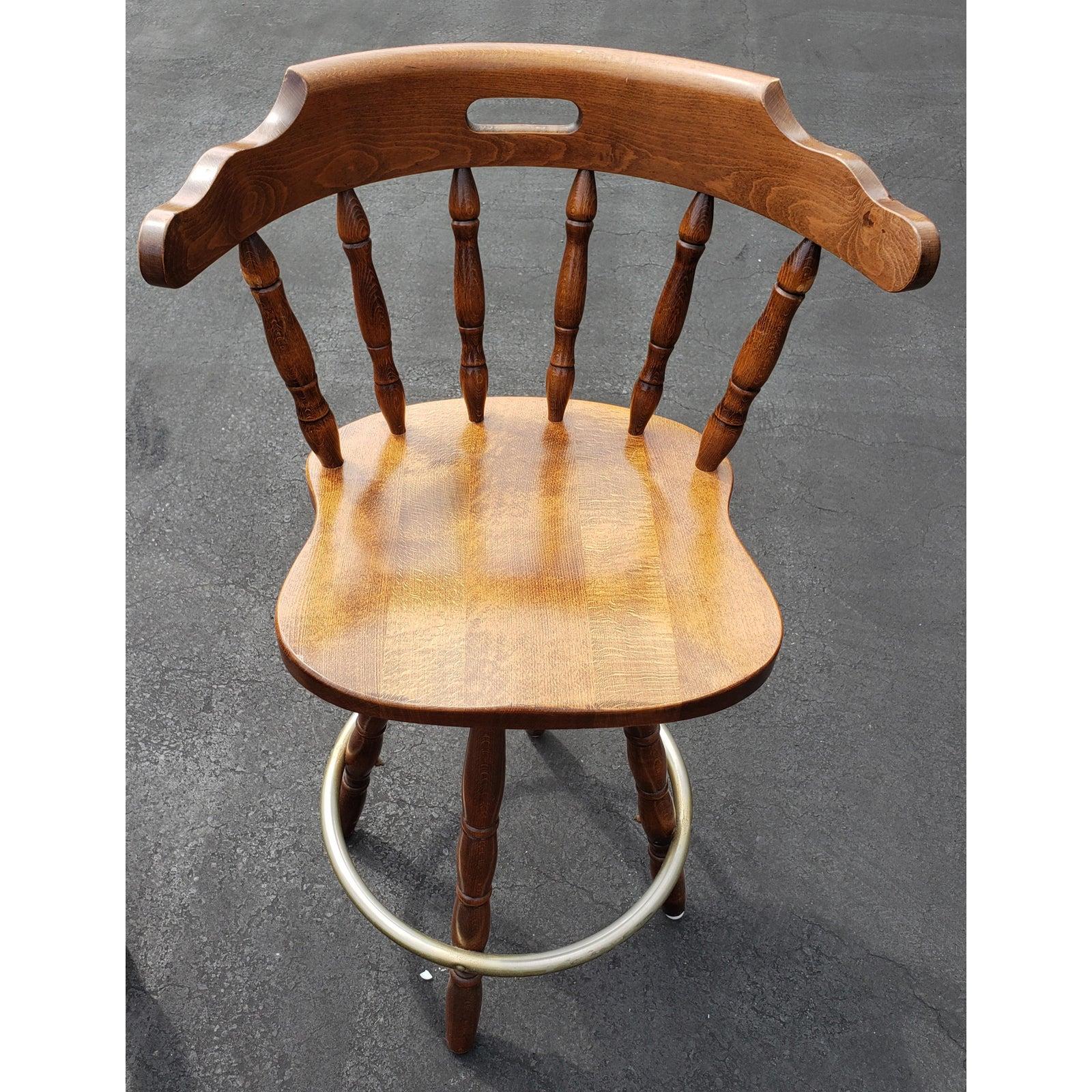 vintage wooden bar stools with backs