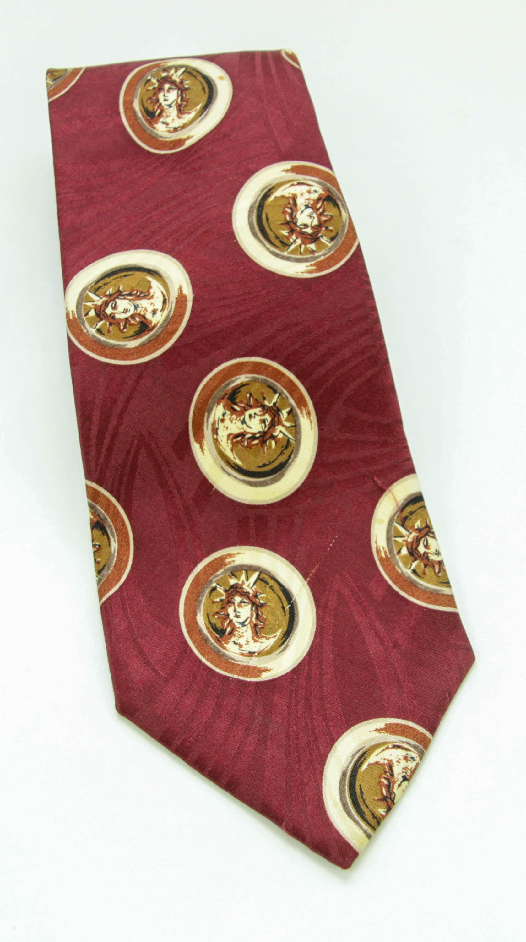 Vintage Windsor Tie Red Silk Neck Tie For Sale 3