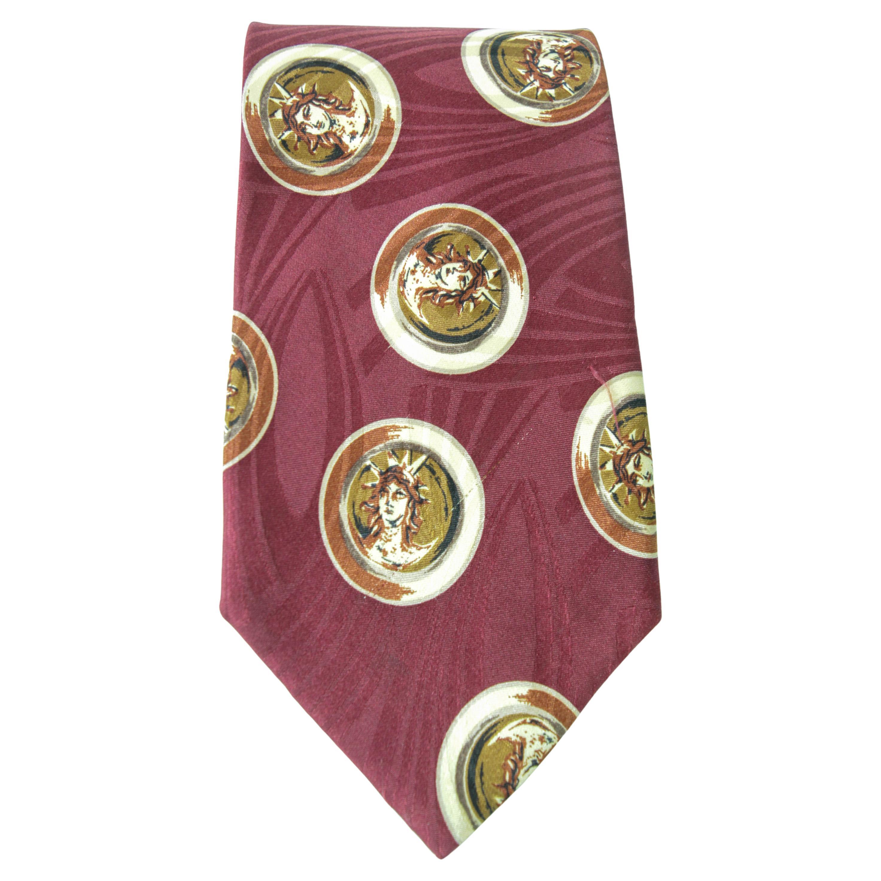 Vintage Windsor Tie Red Silk Neck Tie For Sale