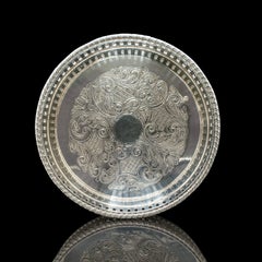 Vintage Wine Bottle Coaster, English, Silver Plated, Champagne Rest, Circa 1930