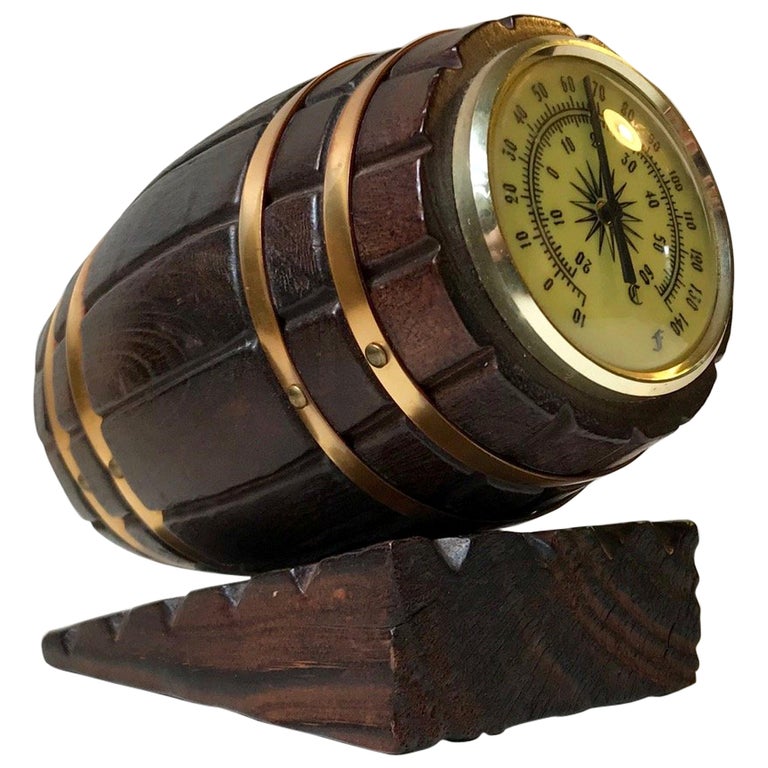 Vintage Wine Cellar Thermometer in Shape of a Barrel, 1960s at 1stDibs