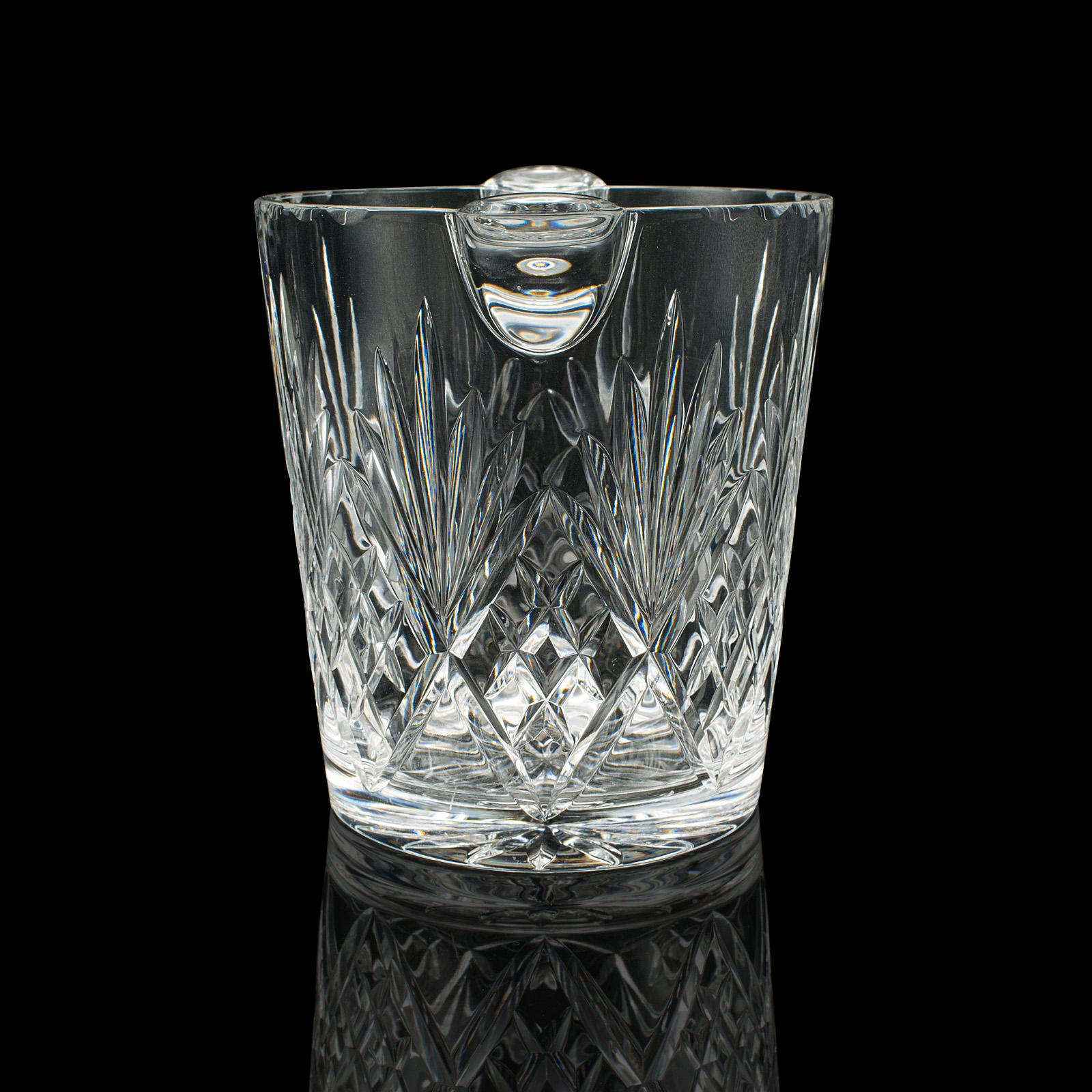 Mid-Century Modern Vintage Wine Cooler, English, Cut Glass, Ice Bucket, Mid Century, Circa 1960 For Sale