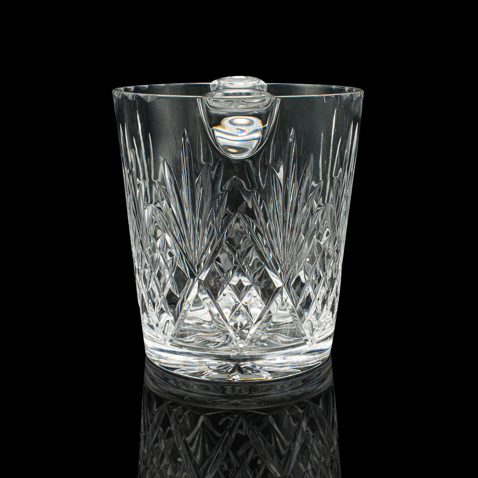 Vintage Wine Cooler, English, Cut Glass, Ice Bucket, Mid Century, Circa 1960 In Good Condition For Sale In Hele, Devon, GB