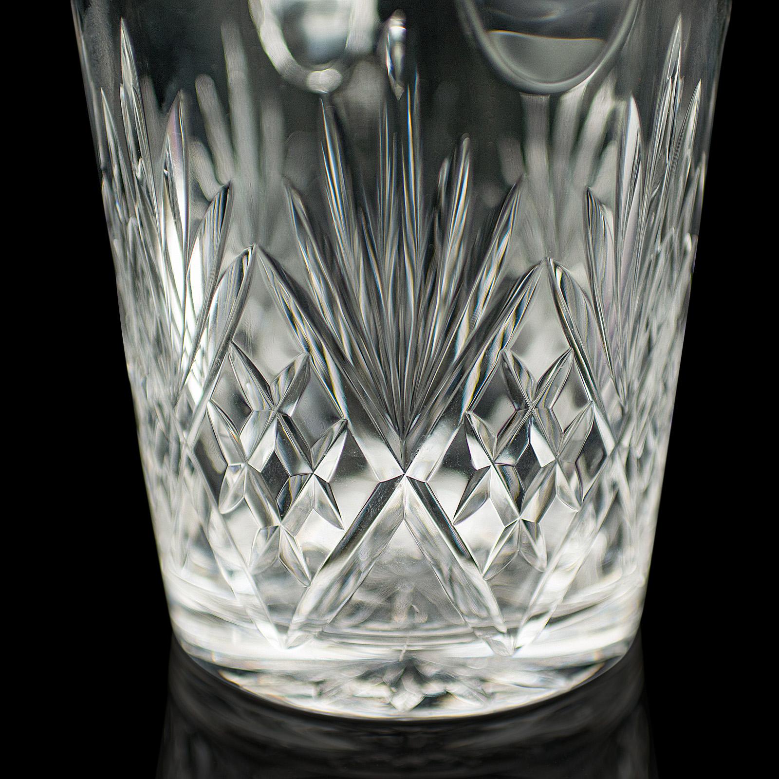 Vintage Wine Cooler, English, Cut Glass, Ice Bucket, Mid Century, Circa 1960 For Sale 1