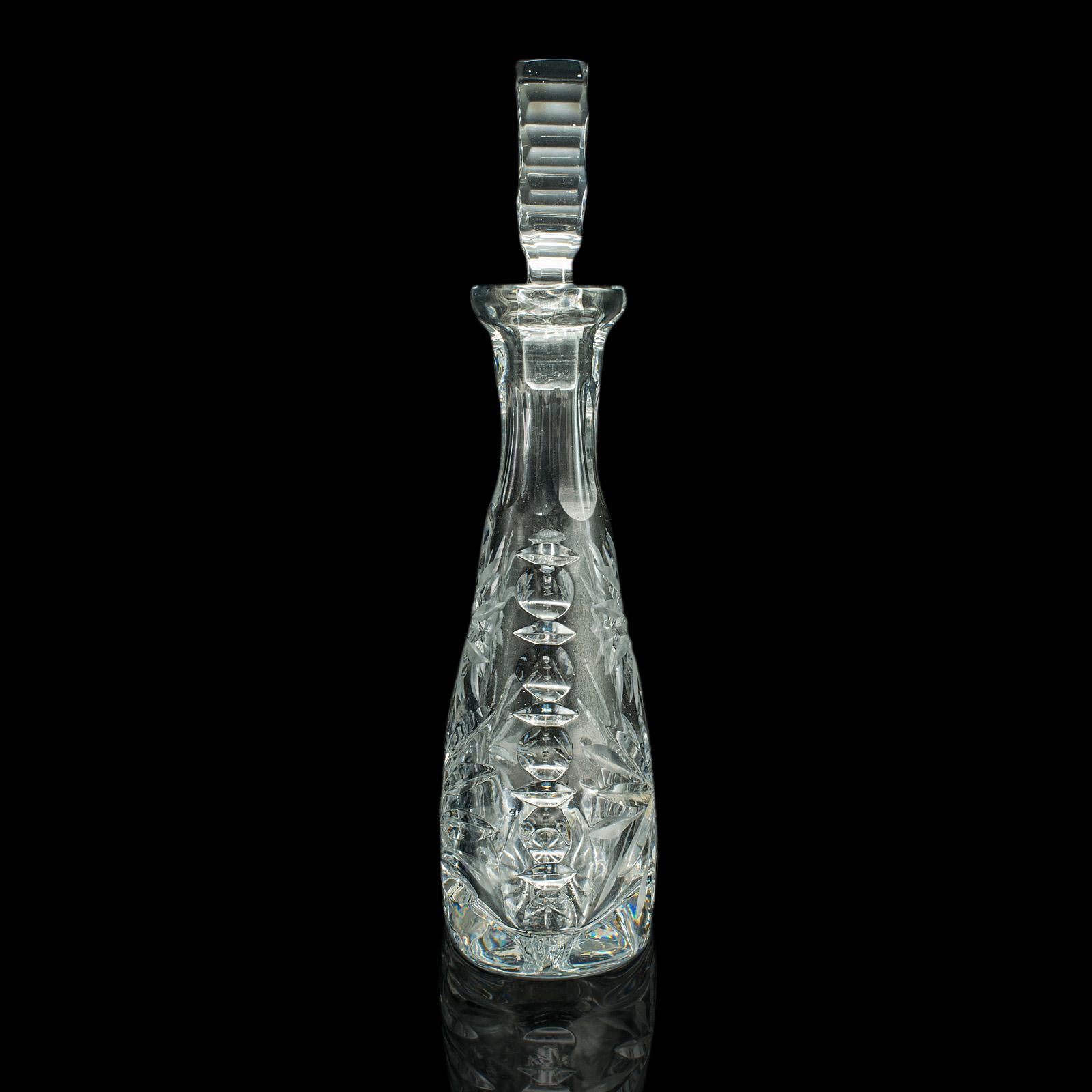 Vintage-Weinkaraffe, englisch, geschliffenes Glas, Mid-Century, um 1960 (Britisch) im Angebot