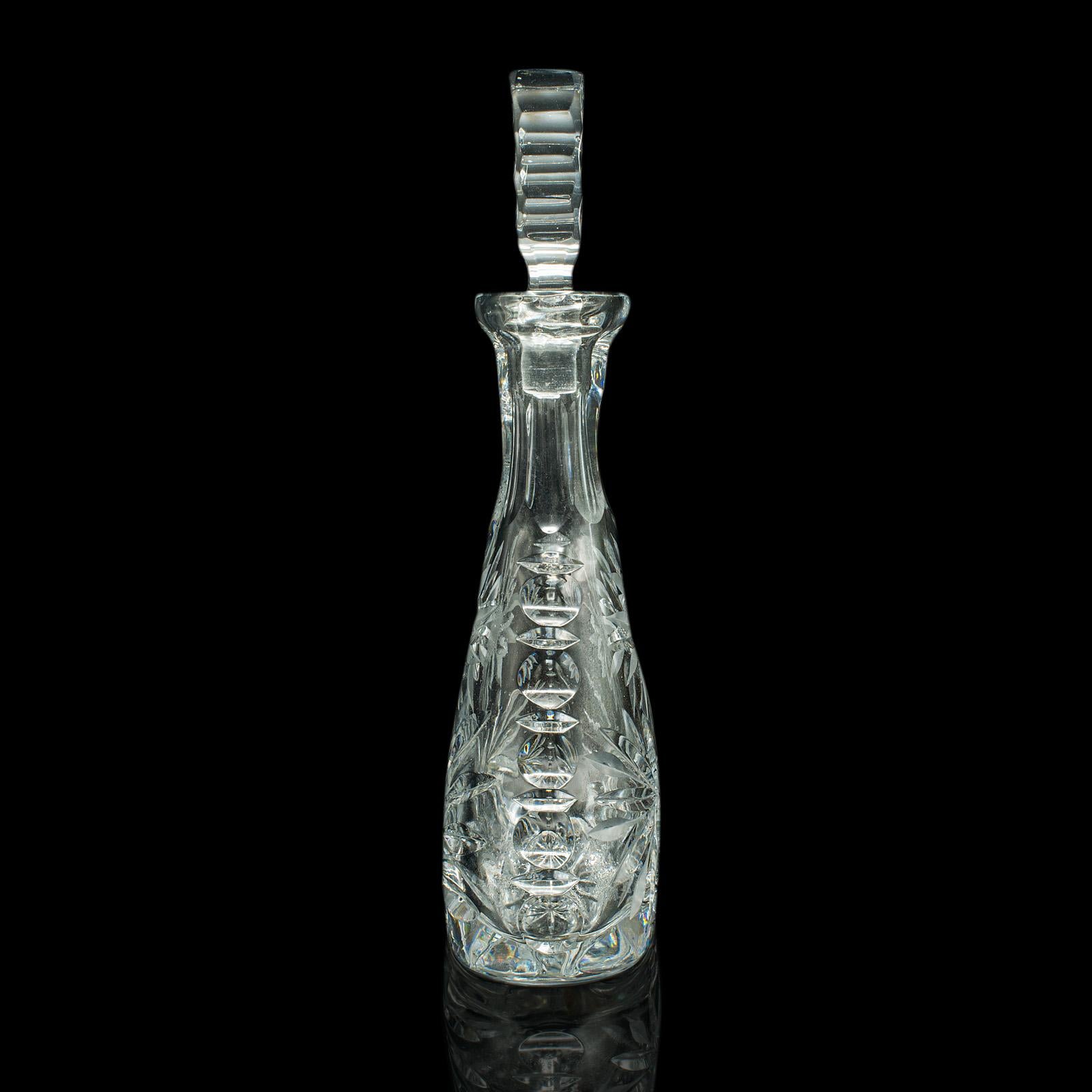Vintage-Weinkaraffe, englisch, geschliffenes Glas, Mid-Century, um 1960 (20. Jahrhundert) im Angebot