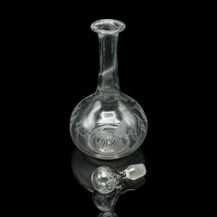 Vintage Wine Decanter, English, Glass, Aerator, Liqueur Vessel, Mid 20th Century