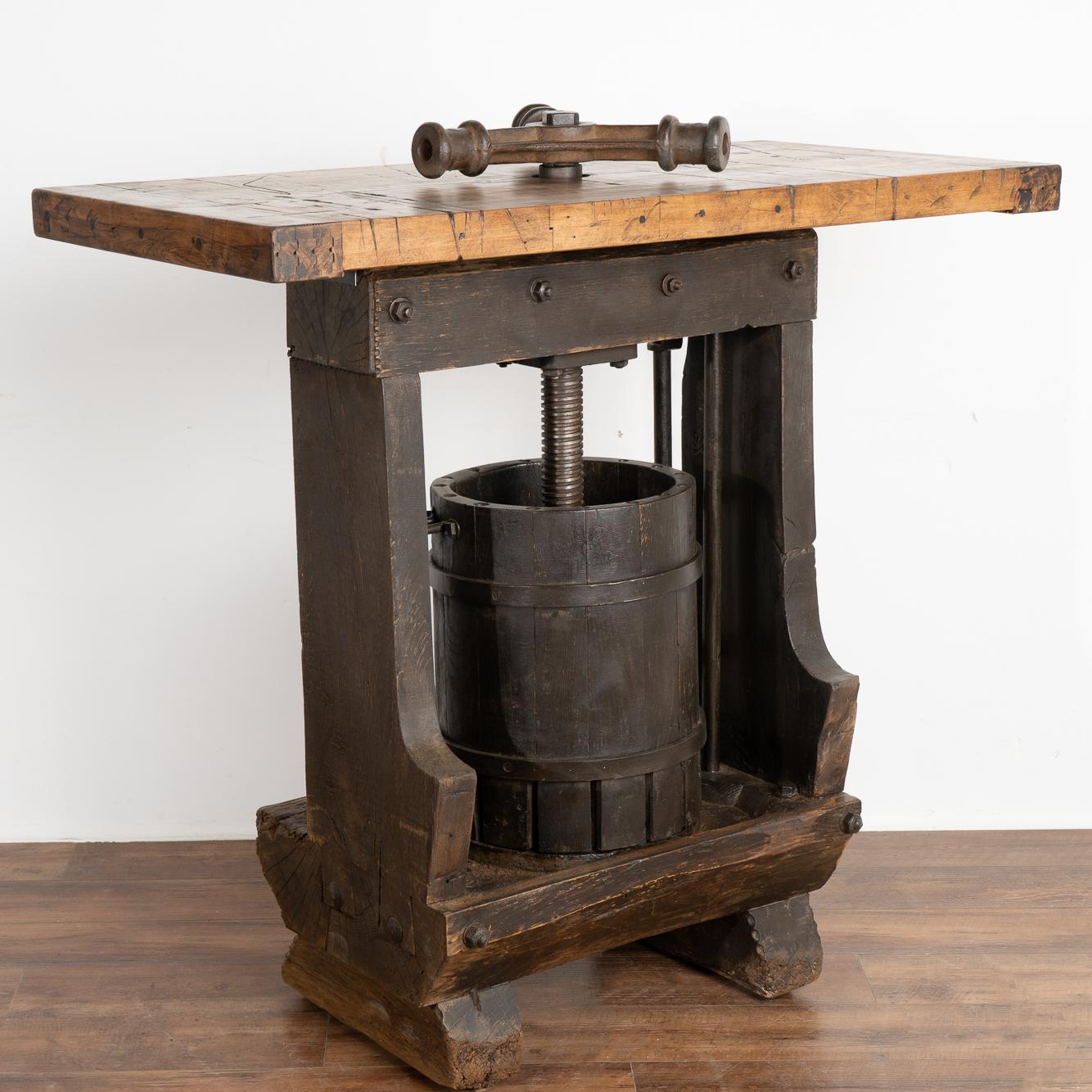 Vintage Wine Press Bar Table Wine Tasting Table, circa 1890 2