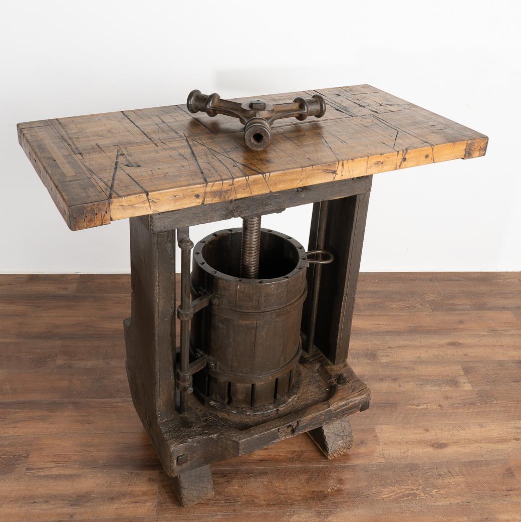 Rustic Vintage Wine Press Bar Table Wine Tasting Table, circa 1890