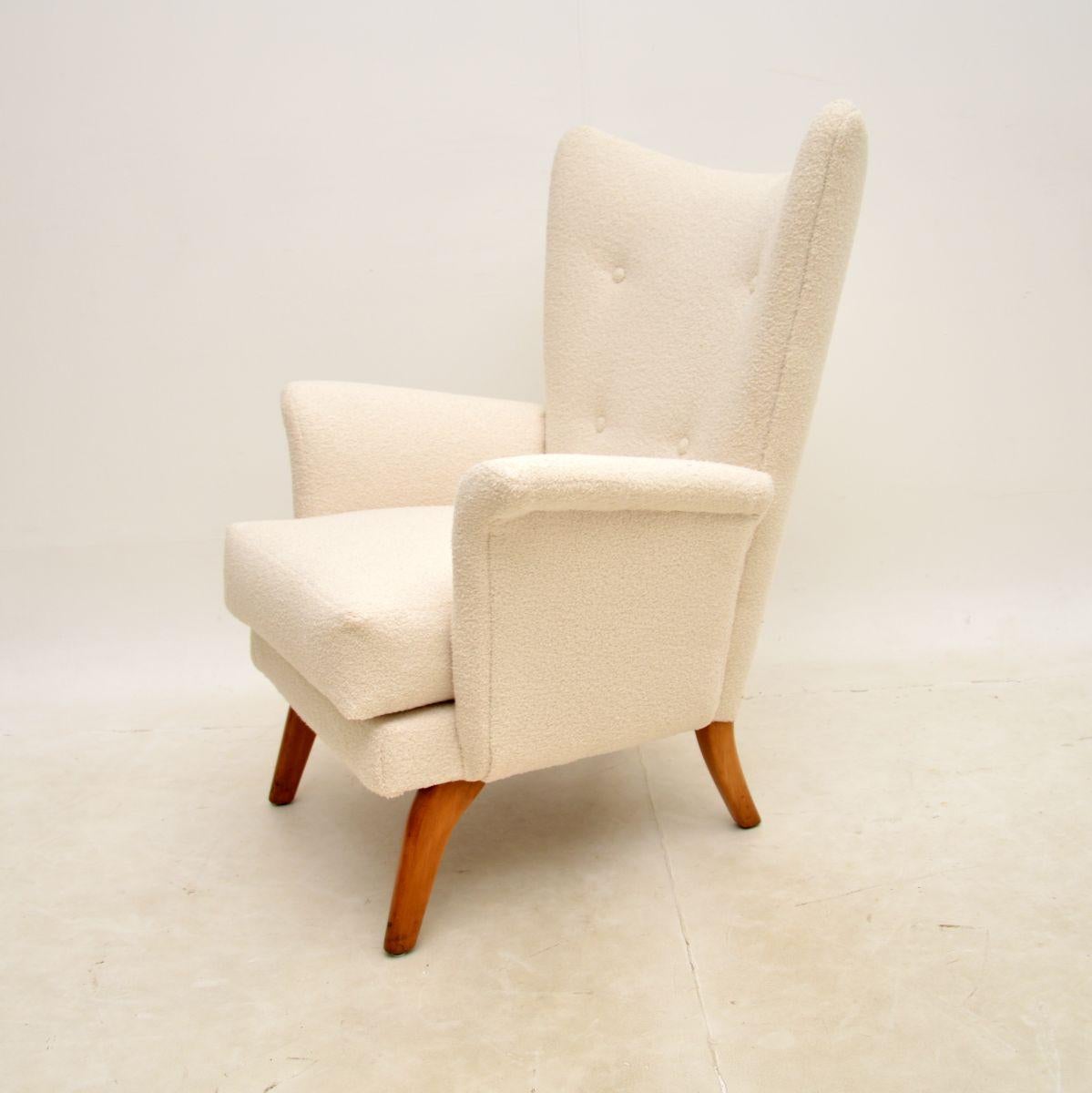 British Vintage Wing Armchair by Howard Keith For Sale