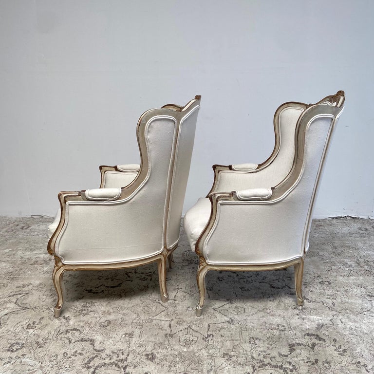 Vintage Wing Back French Style Accent Chair For Sale at 1stDibs