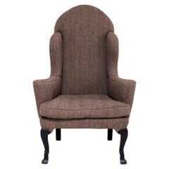Vintage Wing Chair Reupholstered in Vintage Harris Tweed Fabric