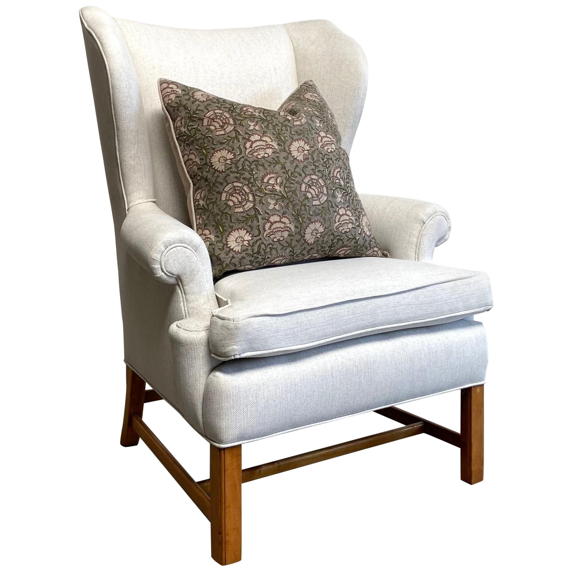 Vintage Wing Chair with New Upholstery