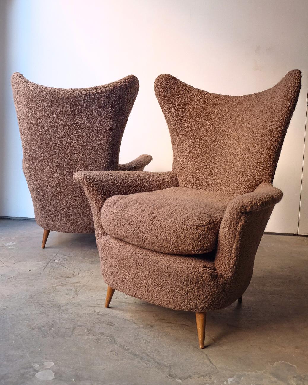 French Vintage Winged Armchairs For Sale