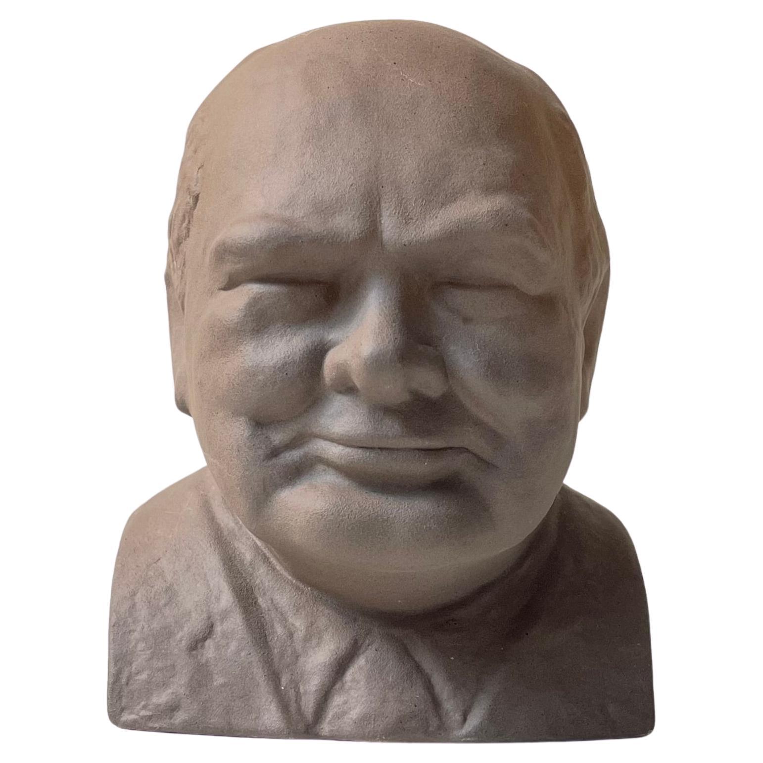 Vintage Winston Churchill Ceramic Money Bank Bust, 1970s