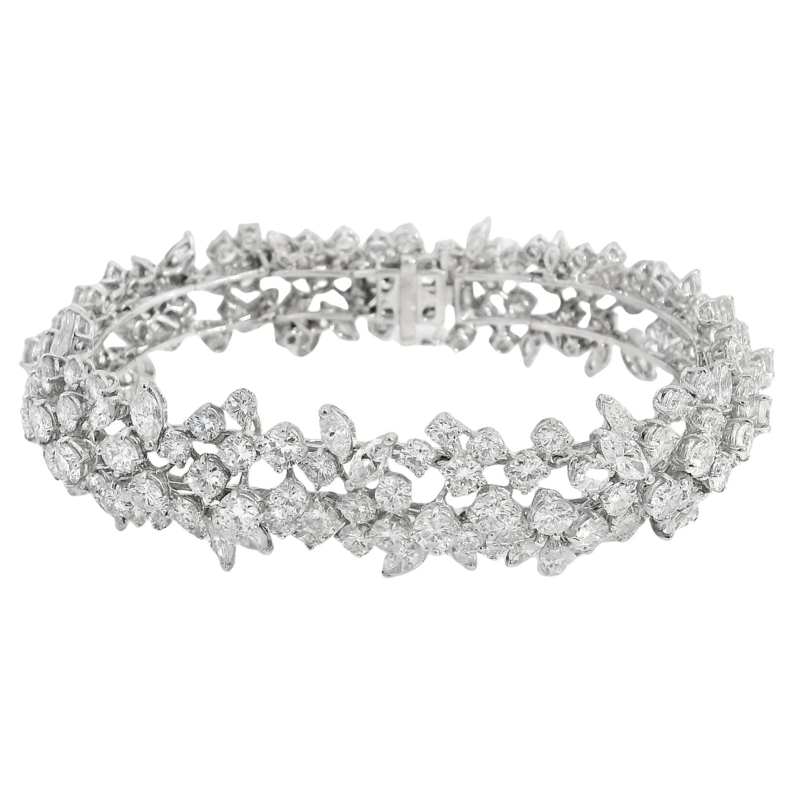 Vintage Winston Style Cluster 32,50 Karat Diamant-Armband im Winston-Stil