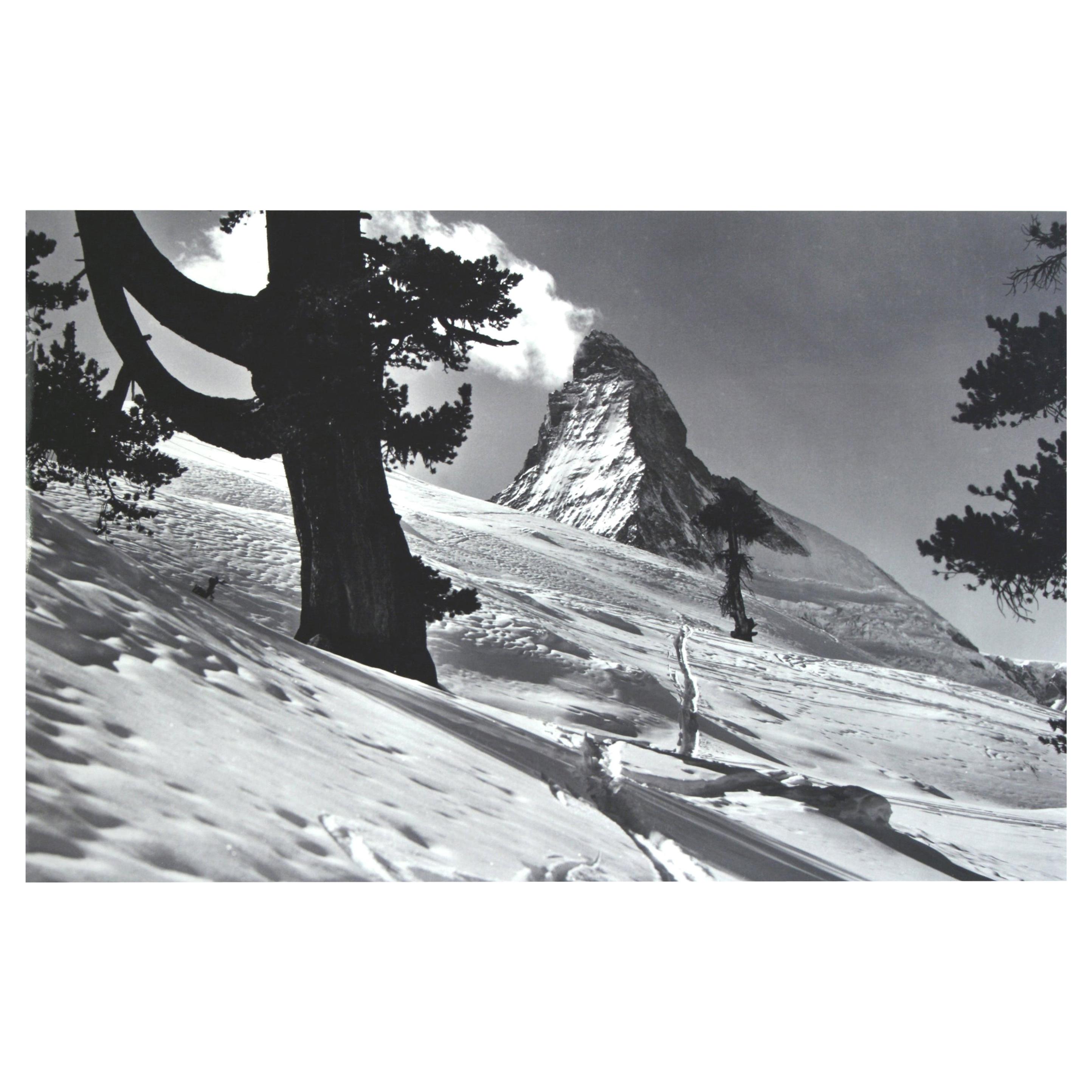Vintage Winter Landscape, Matterhorn Photograph